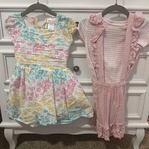 Girls Floral Dress and Pink dress Set